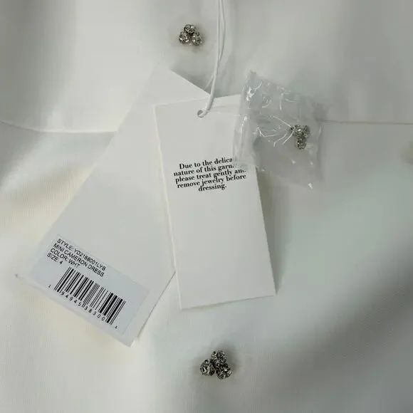 New Likely Cameron Feather Trim Crystal Embellished Minidress Size 4 - Picture 3 of 10